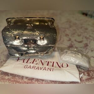Valentino Roman Stud Bag in Platino